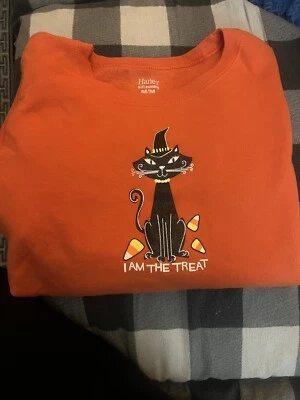Sudadera Vintage “I Am The Treat” Naranja Halloween Hanes Talla M Foto 1 de 4