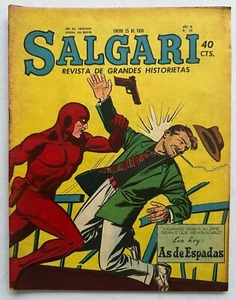 SALGARI Nº 134 ASSO DI PICCHE COVER HUGO PRATT JUNGLE UOMO ARGENTINA 1950 - Foto 1 di 5