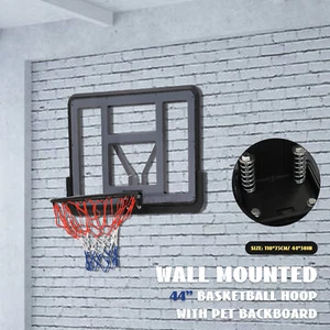 Out/Indoor Wall Mounted Basketball Back Board Rim Impact Hoop Net Sports Goal US - Picture 1 of 15