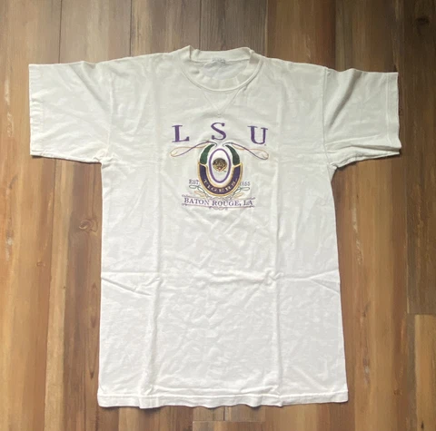 Vintage LSU College Embroidered T Shirt Baton Rouge LA Cover