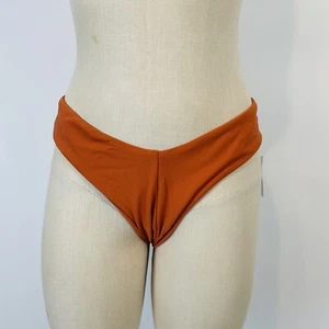Robin Piccone Ava Burn Orange Bikini Swim Bottoms Womens Size Large Low Cut - Picture 1 of 9