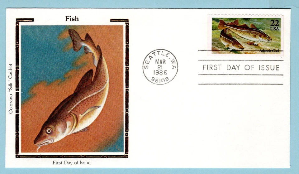 US Sc #2206 FDC 1986 Colorano "Silk" Cachets Seattle, WA - Image 1 of 1