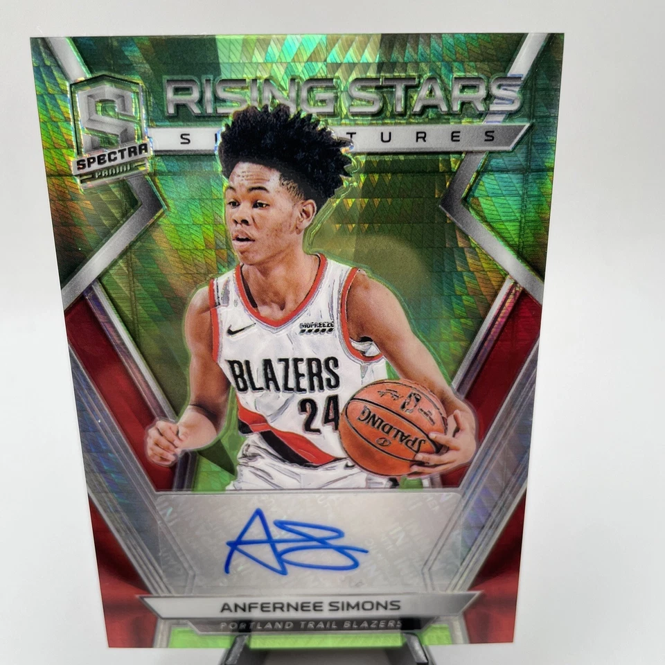 Anfernee Simons /49 RC AUTO Prizm 2018-19 Spectra Rising Stars Neon Green MINT - Image 1 of 4