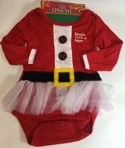 Baby Girl Christmas Tutu 6-12 Mo SANTA's LITTLE HELPER Holiday Outfit ADORABLE - Picture 1 of 3