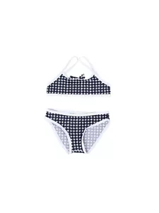 Petit Bateau Girls kids summer swim bikini set bra panty white navy dot 35796 - Picture 1 of 3