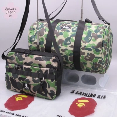 BAPE A Bathing Ape Camo Green Duffle Bag 2020 SPR Shoulder 2021 AW Mag Free Gift - Image 1 of 4