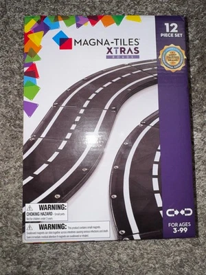 MAGNA-TILES XTRAS: Roads 12 Piece Magnetic Construction Set Ages 3-99 - Image 1 of 3