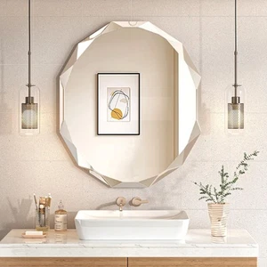 Beveled Edge Frameless Mirrors for Bathroom Sink 30'' X 24'' Oval Vanity Mirr... - Picture 1 of 8