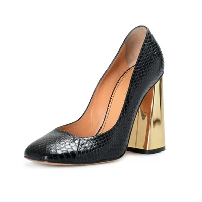 Zapatos de salón Dsquared2 para mujer de cuero pitón negro tacón alto EE. UU. 9 IT 39 Foto 1 de 4