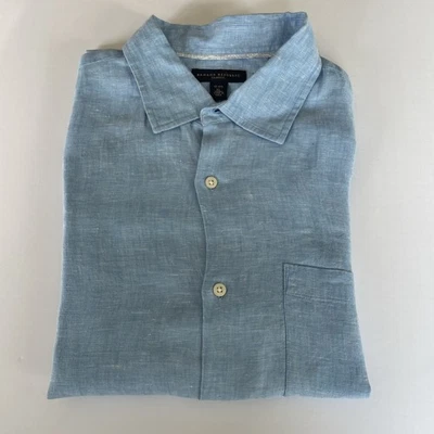 Banana Republic Mens Classic 100% Linen Light Blue Long Sleeve Shirt XL - Image 1 of 4