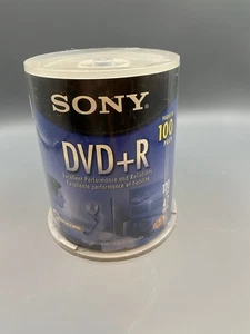 SONY DVD+R NEW SEALED 100 pack 120 min 4.7 1x-8x - Picture 1 of 2