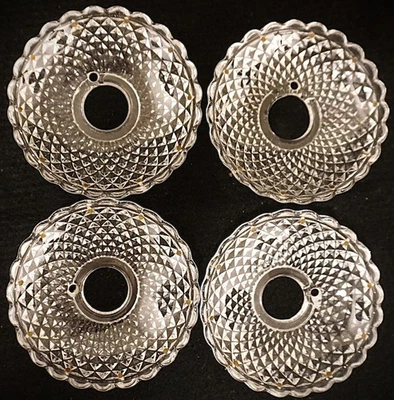 Set of 4 signed Baccarat Crystal Candelabra Chandelier Bobeches  Replacement - Image 1 of 4