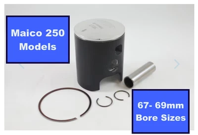 Kit de pistones y anillos Maico 250 Wossner 1972 - 1980 ¡NUEVO! Foto 1 de 4