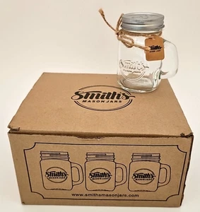 6 Smith's 4 Unzen Einmachgläser Becher Stil Schnapsgläser mit Schraubdeckel (offene Box) - Bild 1 von 16