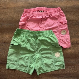 Vintage 90’s Mens M Green/Pink Two Nike Echelon Nylon Streetwear Surf Shorts - Picture 1 of 7