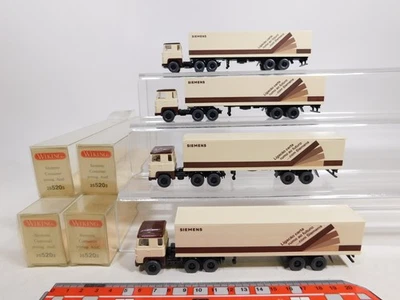 4X Wiking H0 1:87 25 520 3 Container Truck Scania Siemens TOP+Box #CY908-0.5 - Image 1 of 4