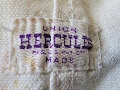 Mono con tirantes vintage años 50 Hércules blanco carpintero hecho en Unión talla 34x28 Foto 1 de 4