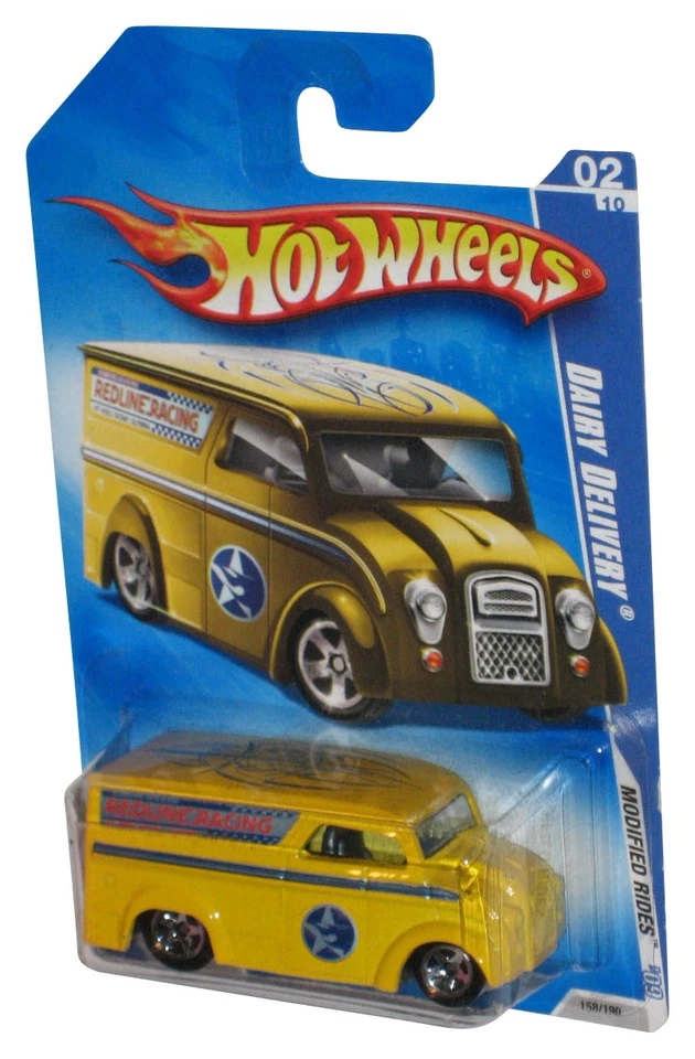 Hot Wheels Modified Rides 2/10 '09 Yellow Dairy Delivery Toy Truck 158/190 - Image 1 of 1