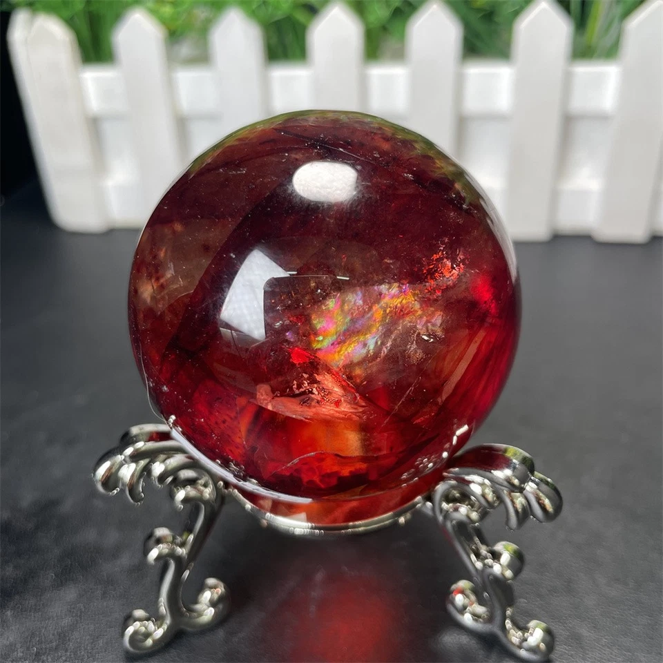 0.5LB 2.2" Red Fire Quartz Hematoid Sphere Healing Crystal Reiki Ball Decor - image 1 of 4
