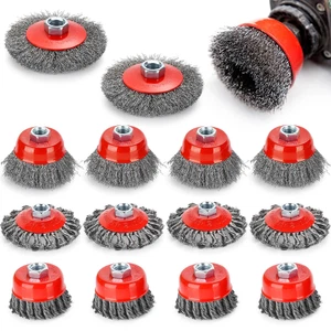 Rueda de alambre para amoladora angular, 14 piezas ruedas de alambre prensado grueso cepillo taza de alambre B - Imagen 1 de 6