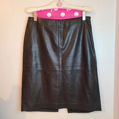 Falda de cuero genuino Ann Taylor de colección talla 4 Foto 1 de 4