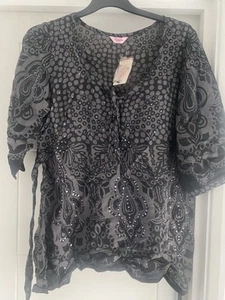 Black & Grey Tunic Top Size 16 Simply Be Brand New Tagged - Picture 1 of 9