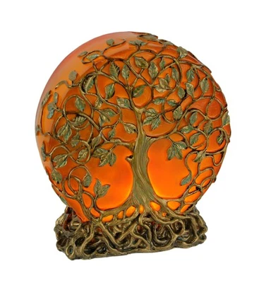 Luz de acento nocturno enchufable Zeckos Glowing Orange Tree of Life 6,25 pulgadas Foto 1 de 4