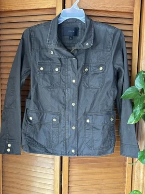 J. Chaqueta utilitaria Crew Black Label talla M Downtown Field recubierta de cera verde militar Foto 1 de 4