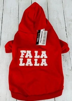 Pijama Fabdog Pet Apparel Dog Médio Vermelho Fa La La com Capuz Natal NOVO - Imagem 1 de 4