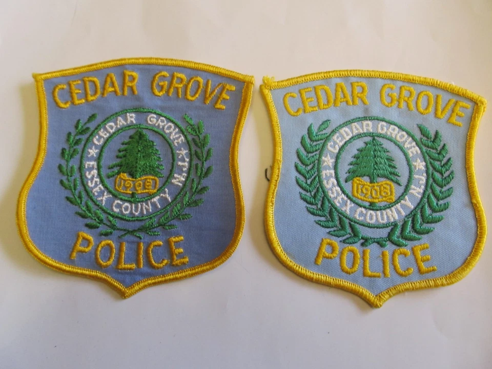 Juego de parches de policía New Jersey Cedar Grove paño de queso izquierdo difuso azul Foto 1 de 1