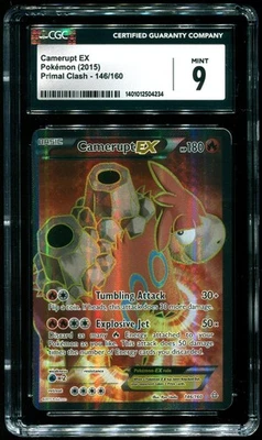 CGC 9 Camerupt EX Full Art Primal Clash XY 2015 Pokemon Card #146 - Image 1 of 2