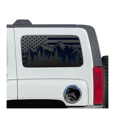 Calcomanías de bandera de Estados Unidos con escena de montaña para Hummer H3 HH3-PM1 2006-2010 Foto 1 de 4