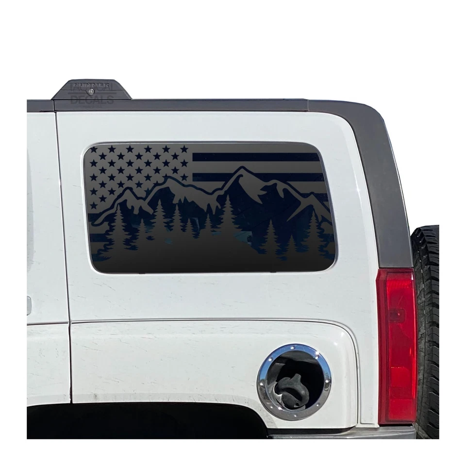 USA flag with mountain scene Decals for 2006-2010 Hummer H3 HH3-PM1 - Image 1 of 4