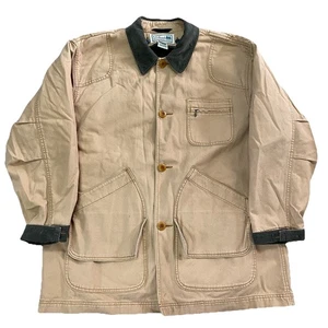 Vintage LL Bean XL hellbraun Wolle gefüttert braun Cord Kragen Chore Jacke Scheunenmantel - Bild 1 von 7