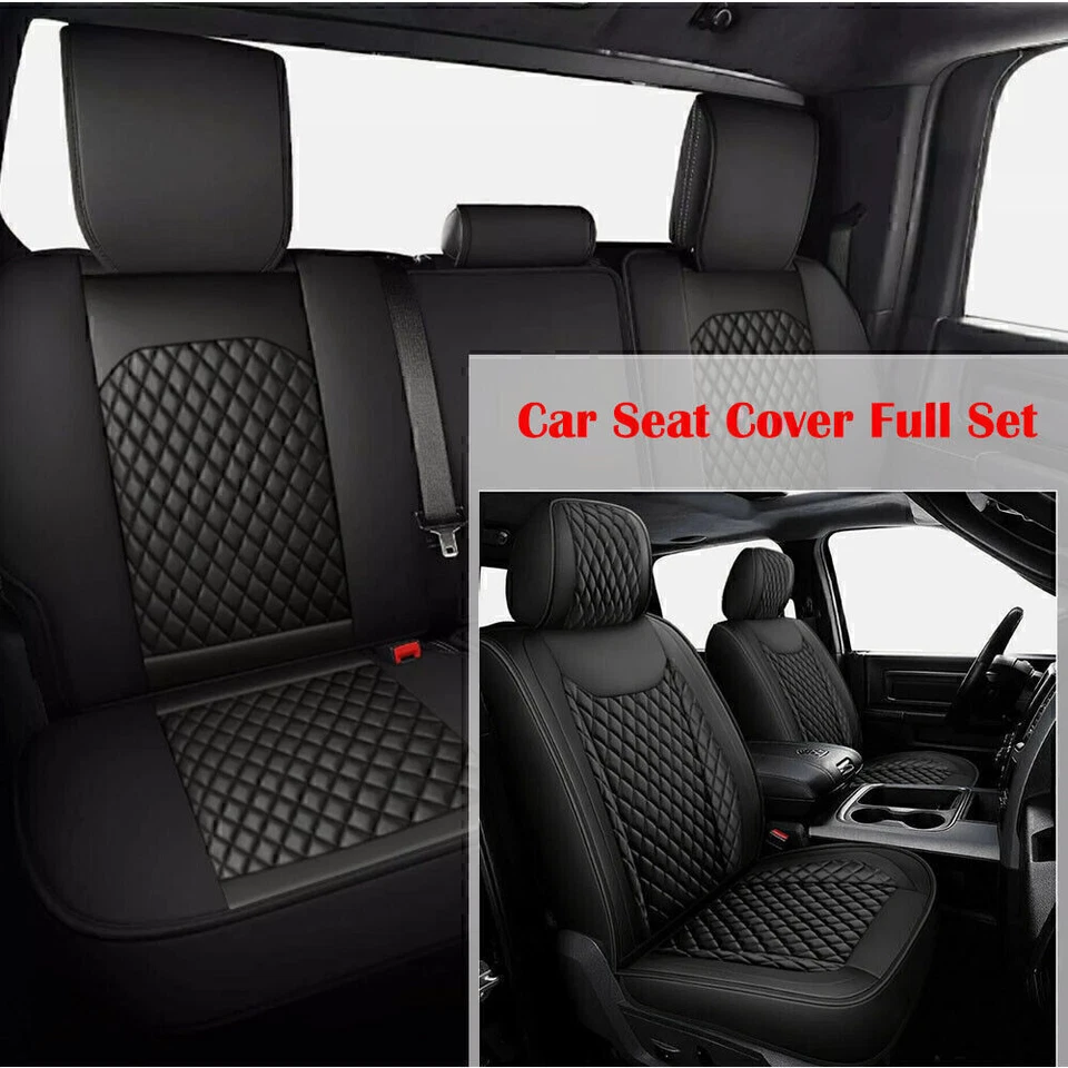 Juego completo de funda de asiento de auto de cuero 5 asientos protector trasero delantero para Chevrolet. Foto 1 de 4