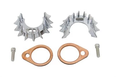 Tubo de escape cromado brida dientes de tiburón para Harley Davidson Foto 1 de 1