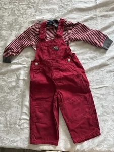 Ralph Lauren Baby Jungen 18-24M gestreiftes Shirt & roter Overall Outfit XL Herbst - Bild 1 von 6