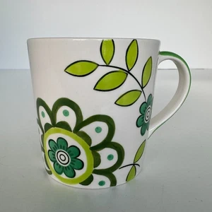 Crate & Barrel Floral Leaf Green Inside Ceramic Large 16 oz Coffee or Tea Mug - Picture 1 of 5