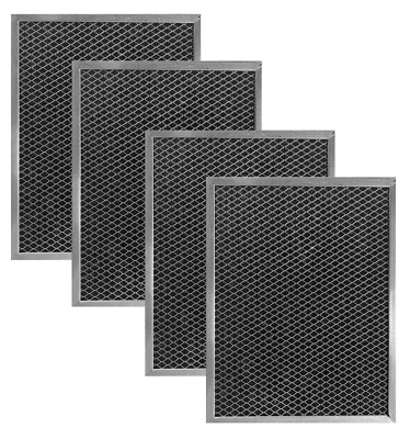 AIR FILTER FACTORY Compatible Broan 97007696 6105C Charcoal Carbon Non-Ducted Hood Filters 4 Pack