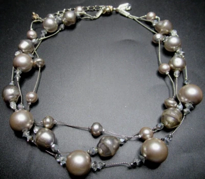 DABBY REID Gray Faux Pearl Multi Strand Necklace - Image 1 of 2