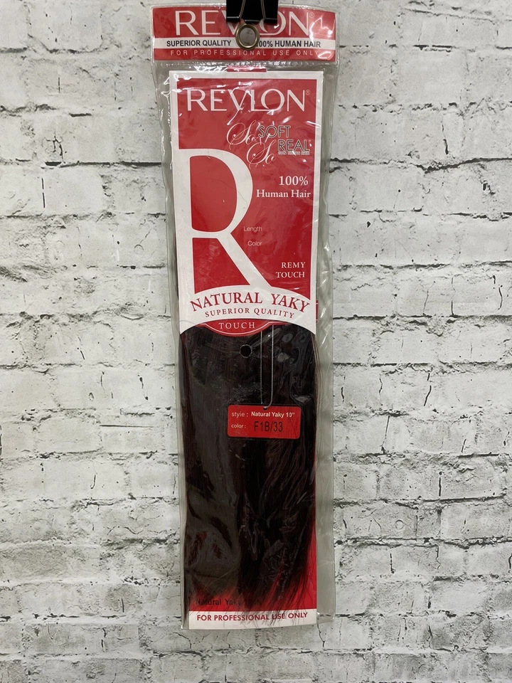 Extensión de tejido de cabello 100 % humano Revlon #F1B/33 10" nuevo en paquete negro/castaño rojizo oscuro Foto 1 de 4