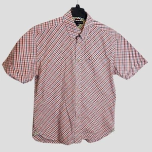 Tommy Hilfiger Large 80's 2-ply Fabric Checkered Button Down Shirt Cotton - Picture 1 of 6
