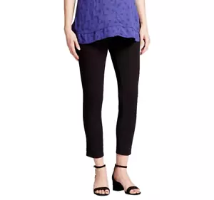 Ingrid & Isabel Maternity Black Inset Panel Ankle Skinny Trouser Pant Size 12 - Picture 1 of 10