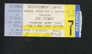 Rod Stewart 1992 Concert Ticket Stub Sydney, Australia, Vagabond Heart Tour - Picture 1 of 1