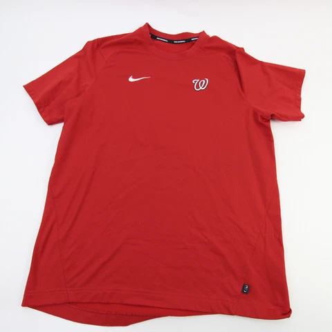 Washington Nationals Nike MLB Authentic Short Sleeve Shirt Men's Red Used Cover