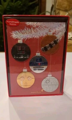 NUEVO Star Wars Papiro Tarjetas de Navidad Caja De 8 Adornos 3D Disney Merry Force Foto 1 de 4