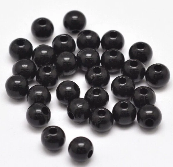 1000 pcs Small 4mm Black Acrylic Spacer Beads - Image 1 of 4