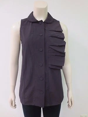 MARNI изюм хлопок нейлона оригами плиссированные без рукавов блузка рубашка верхний размер 40, б/у в отличном состоянии - Изображение 1 из 4