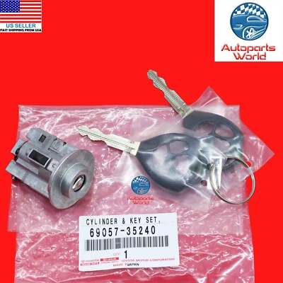 JUEGO DE LLAVES Y CILINDRO DE BLOQUEO DE ENCENDIDO ORIGINAL OEM TOYOTA 4RUNNER YARIS tC 69057-35240 Foto 1 de 2