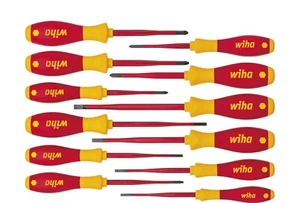 Wiha 41003 Schraubendreher Kreuzschlitz Schlitz PlusMinus Pozidrive Flachkopf 12tlg Set - Bild 1 von 13